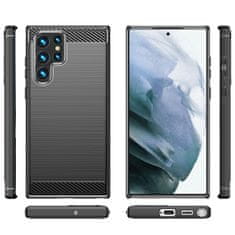 slomart carbon case za samsung galaxy s23 ultra prilagodljiv silikonski carbon ovitek črn