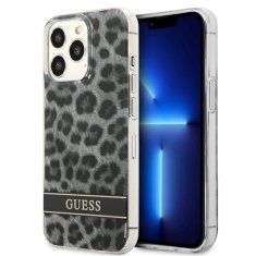 Guess Guess Leopard Electro Stripe - Ohišje za iPhone 13 Pro (sivo)