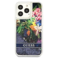 Guess Guess Liquid Glitter Flower - Ohišje za iPhone 13 Pro (modro)