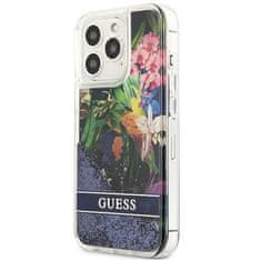 Guess Guess Liquid Glitter Flower - Ohišje za iPhone 13 Pro (modro)