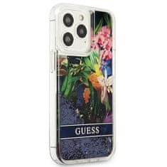 Guess Guess Liquid Glitter Flower - Ohišje za iPhone 13 Pro (modro)