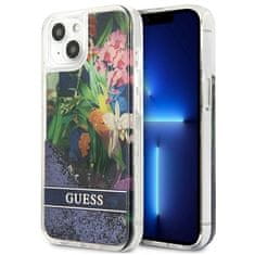 Guess Guess Liquid Glitter Flower - etui za iPhone 13 mini (modri)