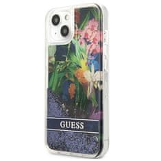 Guess Guess Liquid Glitter Flower - etui za iPhone 13 mini (modri)