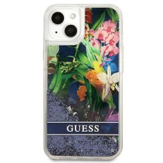 Guess Guess Liquid Glitter Flower - etui za iPhone 13 mini (modri)