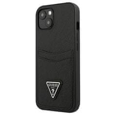 Guess Guess Saffiano Double Card Triangle - etui za iPhone 13 mini (črn)