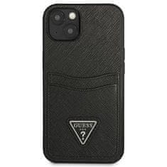 Guess Guess Saffiano Double Card Triangle - etui za iPhone 13 mini (črn)