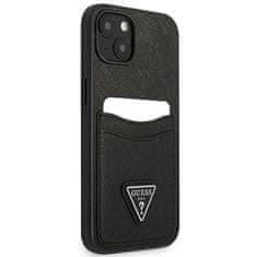 Guess Guess Saffiano Double Card Triangle - etui za iPhone 13 mini (črn)