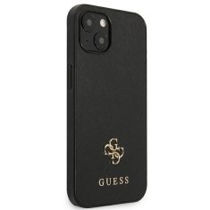 Guess Guess Saffiano 4G Small Metal Logo - etui za iPhone 13 mini (črn)