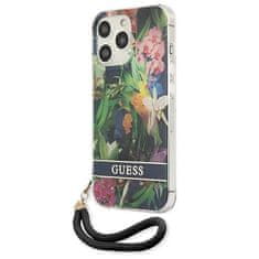 Guess Guess Flower Cord - Ohišje z vrvico za iPhone 13 Pro (modro)