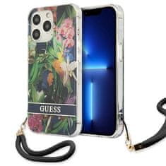 Guess Guess Flower Cord - Ohišje z vrvico za iPhone 13 Pro (modro)