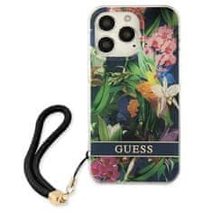 Guess Guess Flower Cord - Ohišje z vrvico za iPhone 13 Pro (modro)