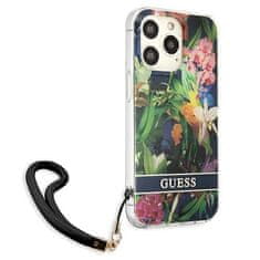 Guess Guess Flower Cord - Ohišje z vrvico za iPhone 13 Pro (modro)