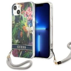 Guess Guess Flower Cord - Ohišje z vrvico za iPhone 13 mini (modro)