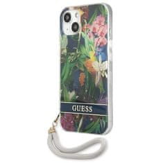 Guess Guess Flower Cord - Ohišje z vrvico za iPhone 13 mini (modro)