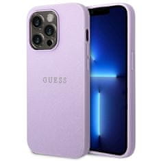 Guess Guess Saffiano Metal Logo Stripes - Ohišje za iPhone 14 Pro (lila)