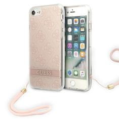 Guess Guess 4G Print Cord - Ohišje z vrvico za iPhone SE 2022 / SE 2020 / 8 / 7 (Roza)