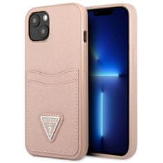 Guess Guess Saffiano Double Card Triangle - etui za iPhone 13 (roza)