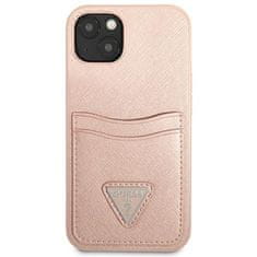 Guess Guess Saffiano Double Card Triangle - etui za iPhone 13 (roza)