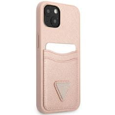 Guess Guess Saffiano Double Card Triangle - etui za iPhone 13 (roza)