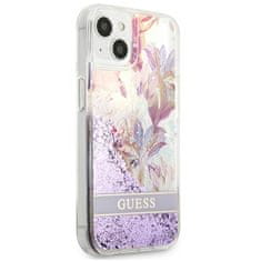 Guess Guess Liquid Glitter Flower - ovitek za iPhone 13 mini (vijolična)