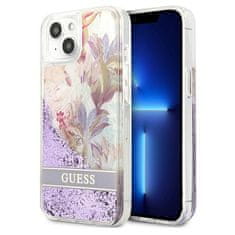 Guess Guess Liquid Glitter Flower - ovitek za iPhone 13 mini (vijolična)