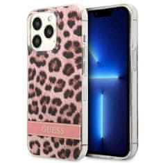 Guess Guess Leopard Electro Stripe - Ohišje za iPhone 13 Pro (roza)