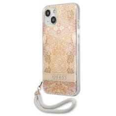 Guess Guess Flower Cord - Ohišje s povodcem za iPhone 13 mini (zlato)