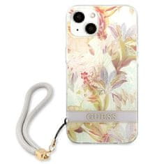 Guess Guess Flower Cord - Ohišje z vrvico za iPhone 13 mini (vijolično)