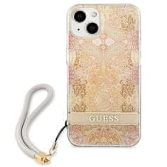 Guess Guess Flower Cord - Ohišje s povodcem za iPhone 13 mini (zlato)