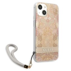 Guess Guess Flower Cord - Ohišje s povodcem za iPhone 13 mini (zlato)