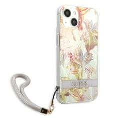 Guess Guess Flower Cord - Ohišje z vrvico za iPhone 13 mini (vijolično)