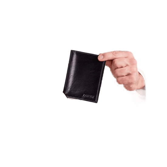 LOREN Moška črna usnjena denarnica brez zaponke CE-PF-N4-VTL.71_290385
