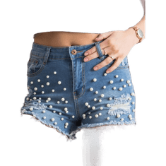 Factoryprice Ženske jeans hlače z biseri OVI modre JMP-SN-PM5519.13P_310998 XS