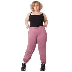 BASIC FEEL GOOD Ženske Plus velikost bombaž Sweatpants AINHOA umazano roza RV-DR-6331.86_366485 2XL