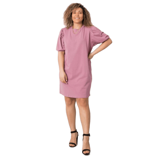 BASIC FEEL GOOD Ženska bombažna plus size obleka JASMINE roza RV-SK-6319.65_362647