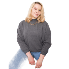 BASIC FEEL GOOD Ženska bombažna majica plus size HARMONY temno siva RV-BL-6299.11_362857 3XL