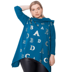 RELEVANCE Ženska bluza s kapuco plus size AINA modra RV-BZ-6458.46P_363485 Univerzalni