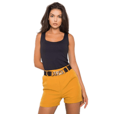 ITALY MODA Ženske kratke hlače s pasom LAURELL gorčično rumena DHJ-SN-13186.03P_374705 XL