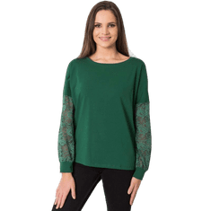 RUE PARIS Damska bluza s čipko Shantelle RUE PARIS temno zelena RV-BZ-7342.03_380970 L-XL