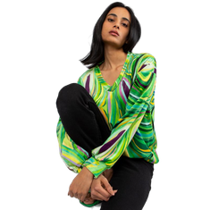 ITALY MODA Ženska bluza z izrezom EVELYNE zelena DHJ-BZ-6033.21P_382636 Univerzalni