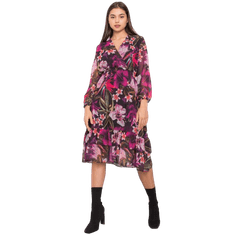 Ex moda Ženska cvetlična obleka CANTON black and purple EM-SK-2910.43_379005 S-M