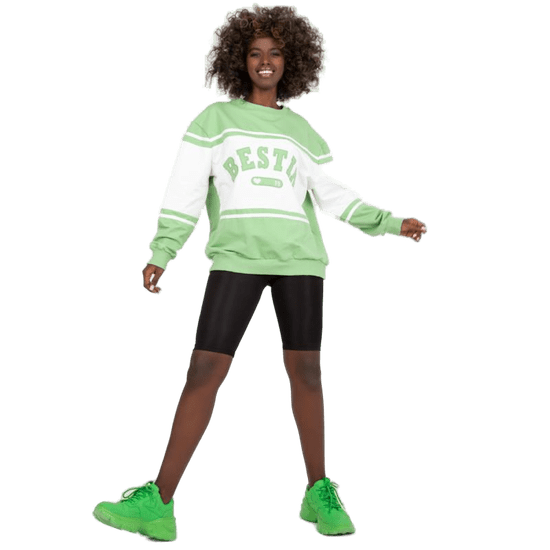 FANCY Ženska majica s kapuco z dolgimi rokavi LEA zelena in bela FA-BL-7699.04P_385473