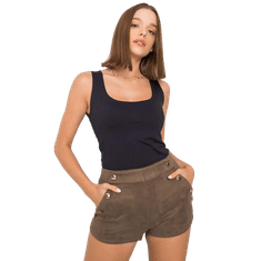 RUE PARIS Ženske kratke hlače Jaylah z gumbi RUE PARIS khaki CHA-SN-1257.89P_373140 S-M
