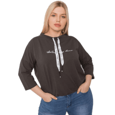 RELEVANCE Damska bluza z napisom PERRY v temnem kakiju plus size RV-BZ-7122.92_379014 Univerzalni