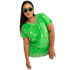 RELEVANCE Plus size bombažna bluza z izrezom MELCHIOR zelena RV-BZ-7646.25X_387429 Univerzalni