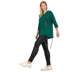 RELEVANCE Ženska bluza 3/4 rokav z dolgimi rokavi plus size CARMELO temno zelena RV-BZ-7627.16P_387107 Univerzalni