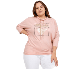 RELEVANCE Ženske plus size bombažna bluza CLARABEL roza RV-BZ-7485.13P_386934 Univerzalni