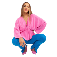 ITALY MODA Ženska bluza s širokimi rokavi RAQUELA pink DHJ-BZ-11979.67_388192 Univerzalni