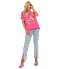 FANCY Ženska bluza s potiskom iz bombaža IZZY roza FA-BZ-7964.93_388557 Univerzalni