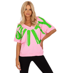 FANCY Ženska bluza s potiskom in izrezom na hrbtu CALA roza-zelena FA-BZ-7920.90_388543 Univerzalni